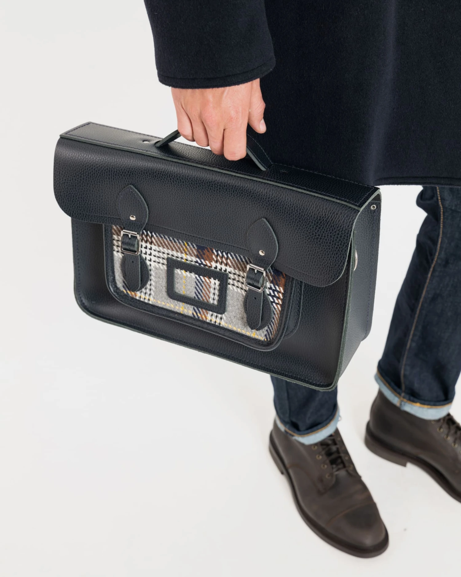 Gloverall X Cambridge Satchel 15 Inch Batchel Navy - Image 8