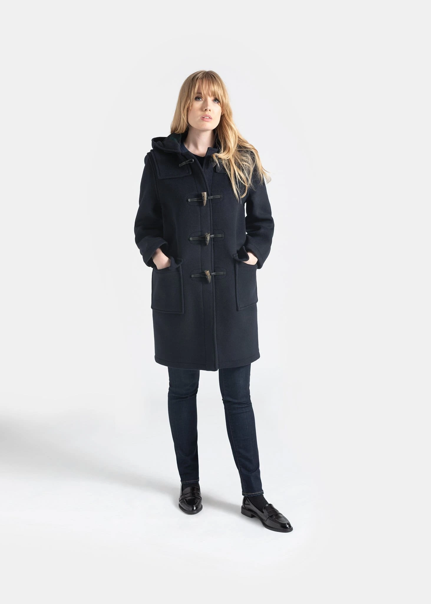 Women's Original Duffle Coat Navy Black Watch - Image 3
