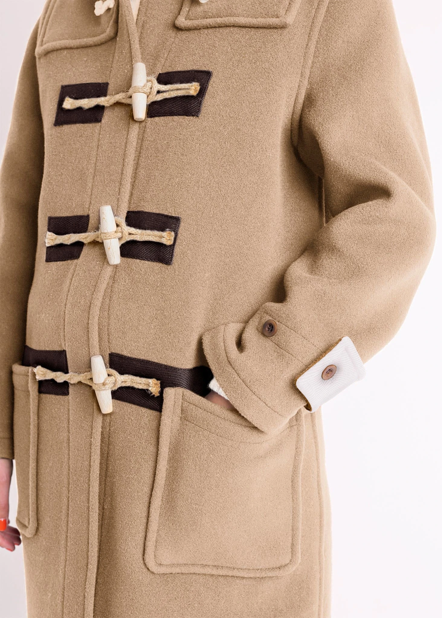 Women's Collared Duffle Camel - Image 3