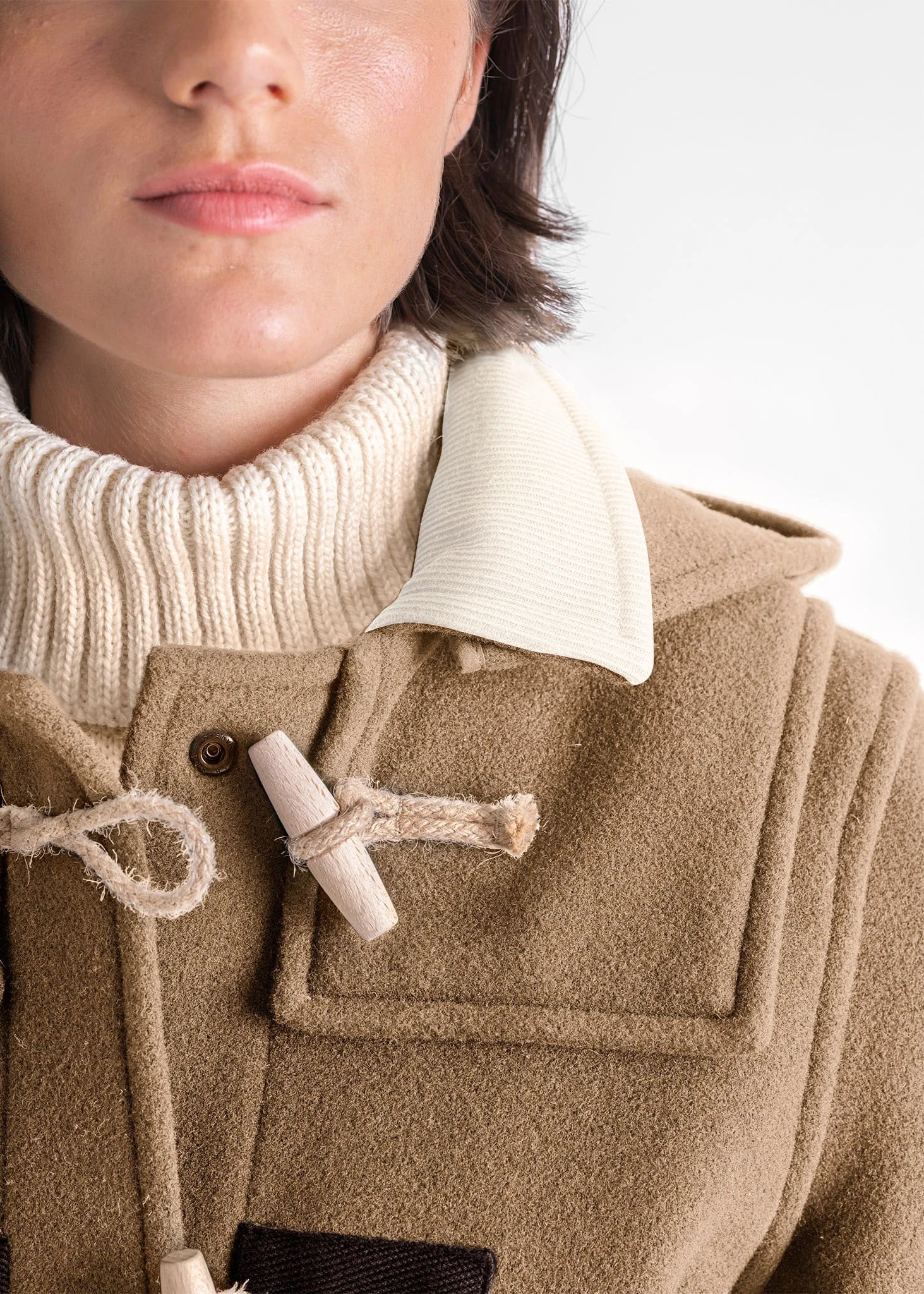 Women's Collared Duffle Camel - Image 5