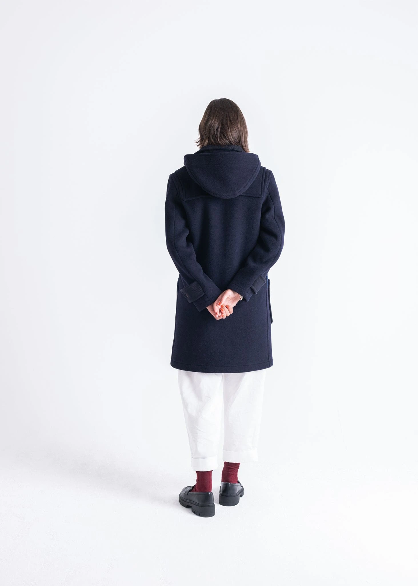 Women's Collared Duffle Navy - Image 5