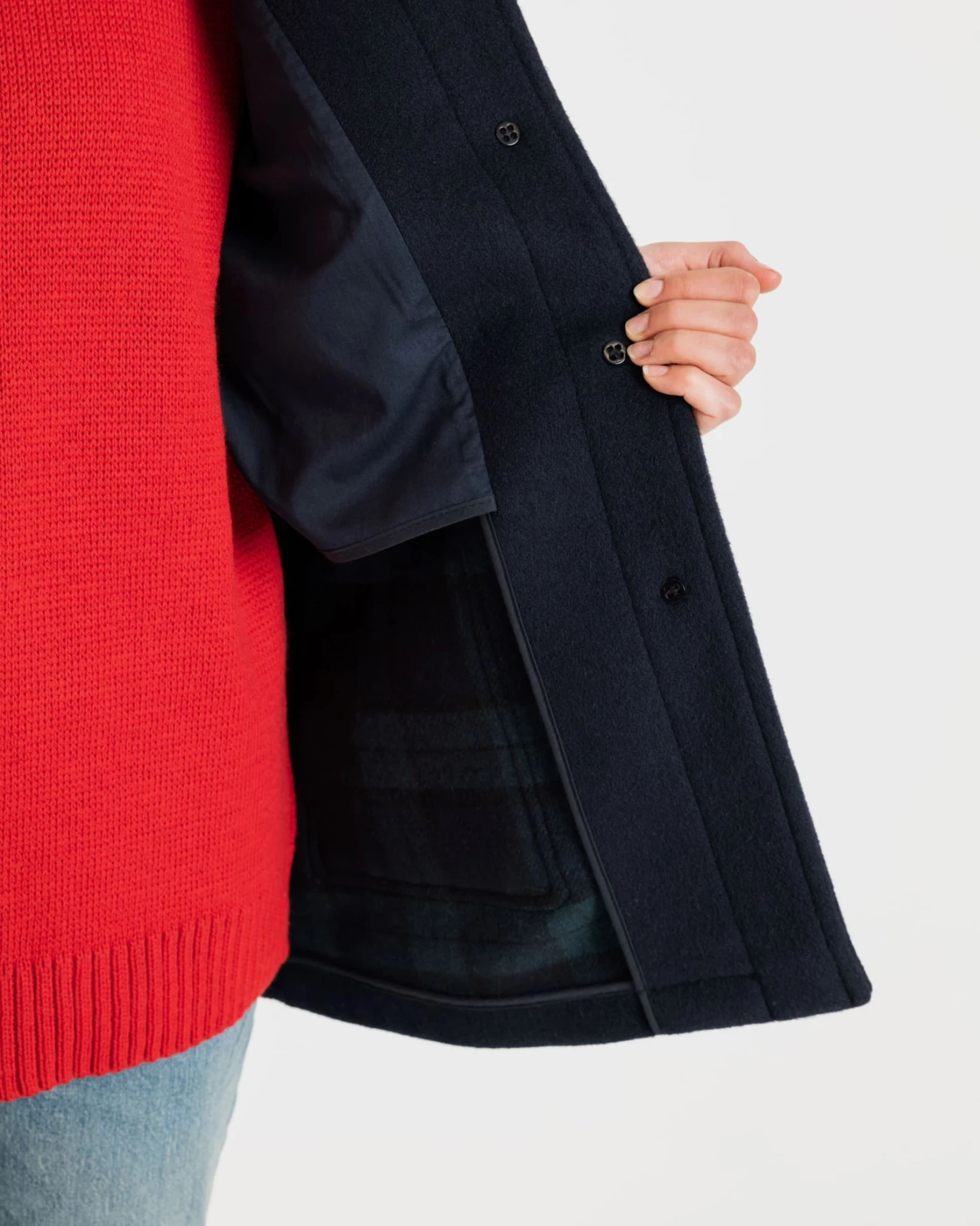 Women's George Jacket Navy Blackwatch - Image 4