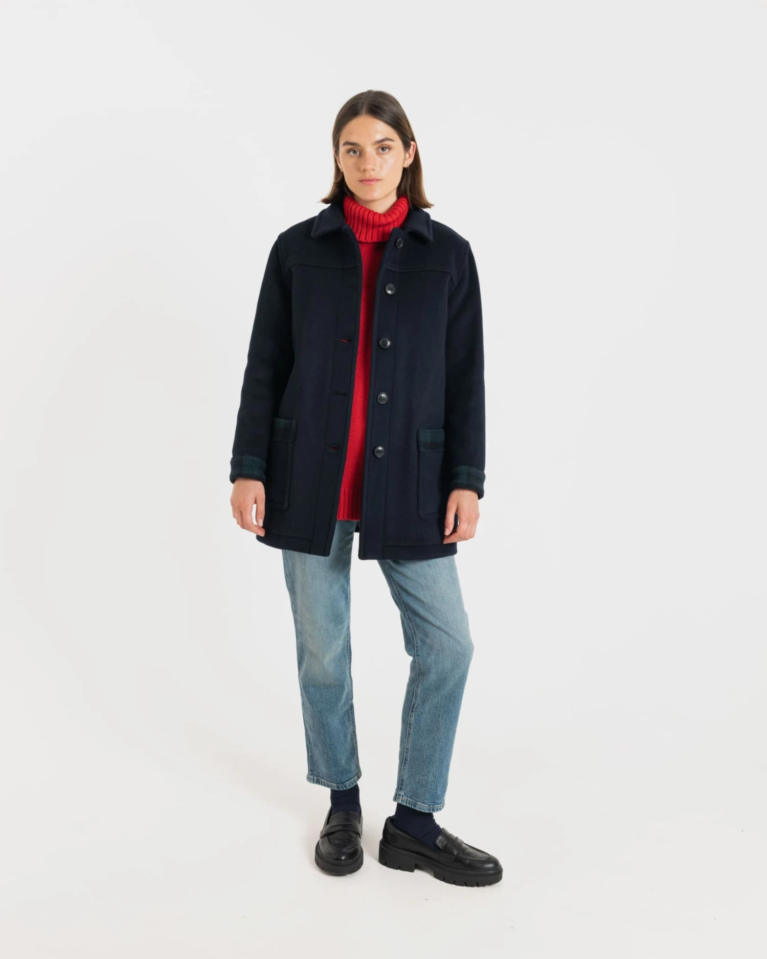 Women's George Jacket Navy Blackwatch - Image 5
