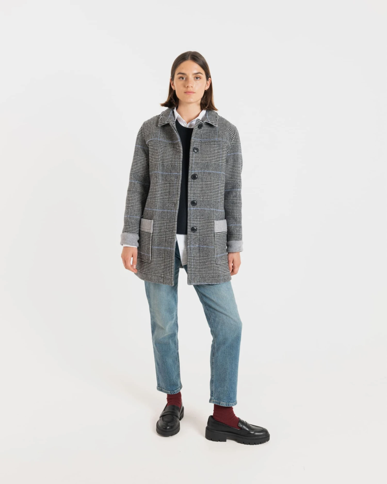 Women's George Jacket Prince Of Wales Silver - Image 4